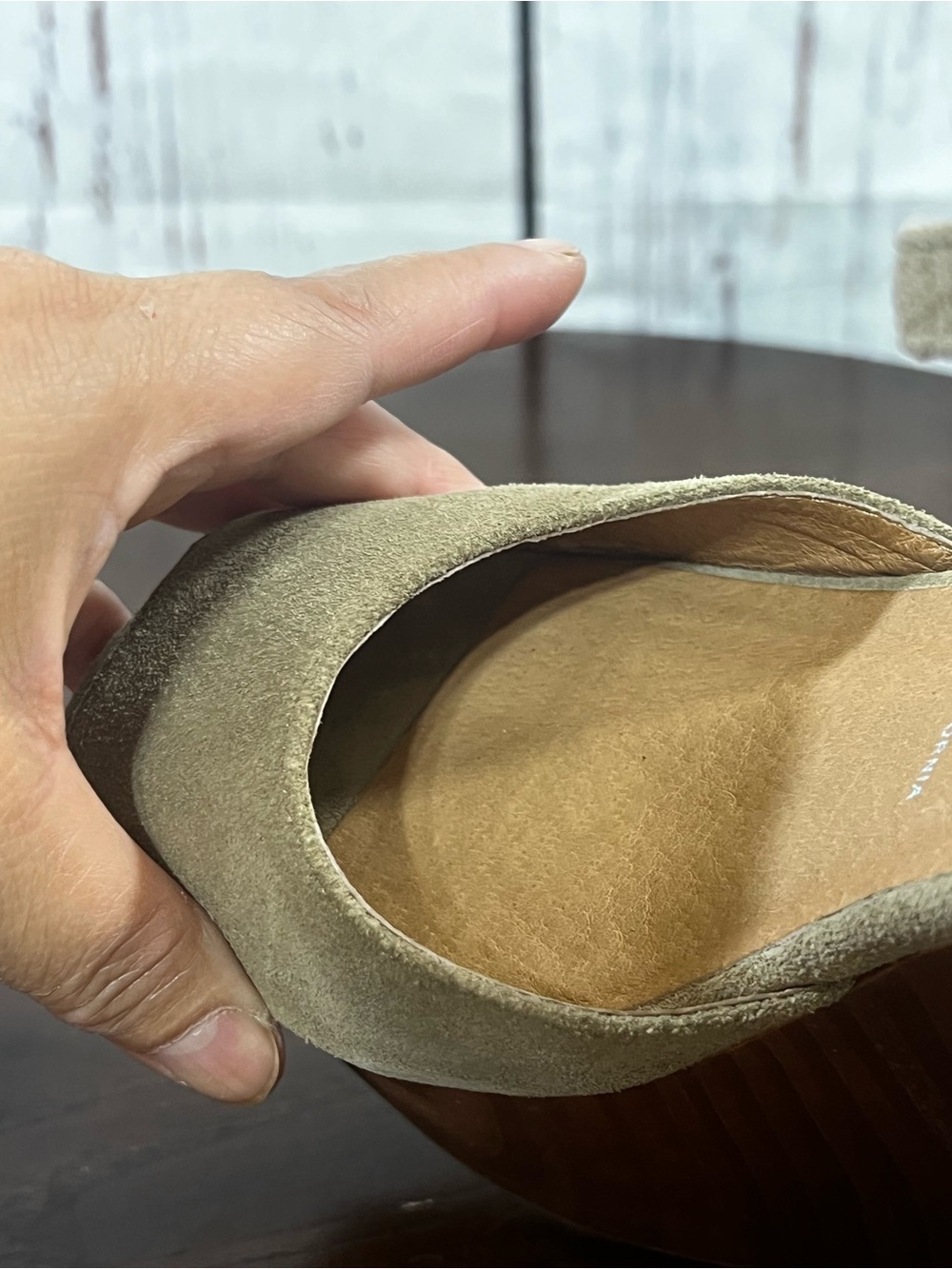 JEFFREY CAMPBELL HAVANA STR8TUP Taupe Suede Heelless Platform Wedge Sandals 6.5 - Picture 11 of 13